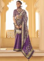 Silk Magenta Wedding Wear Embroidery Work Saree